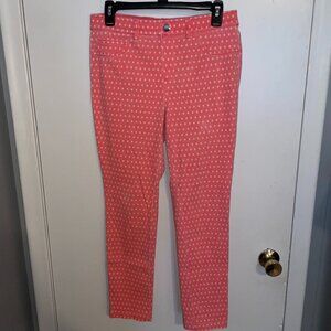 Rafaella Comfort Pink and White Diamond Print Pants Size 8